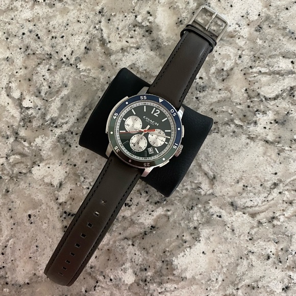 NWOT men’s Coach “Bleecker” Green Dial chronograph watch - Picture 4 of 13